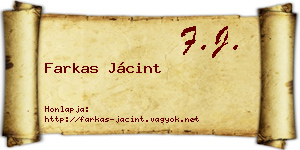 Farkas Jácint névjegykártya